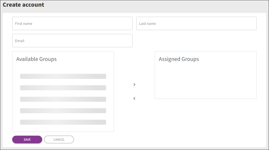 Screen capture showing the user management screen with a single user, the Owner