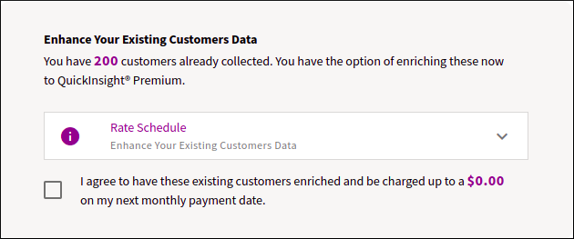 Option to enrich existing registration data